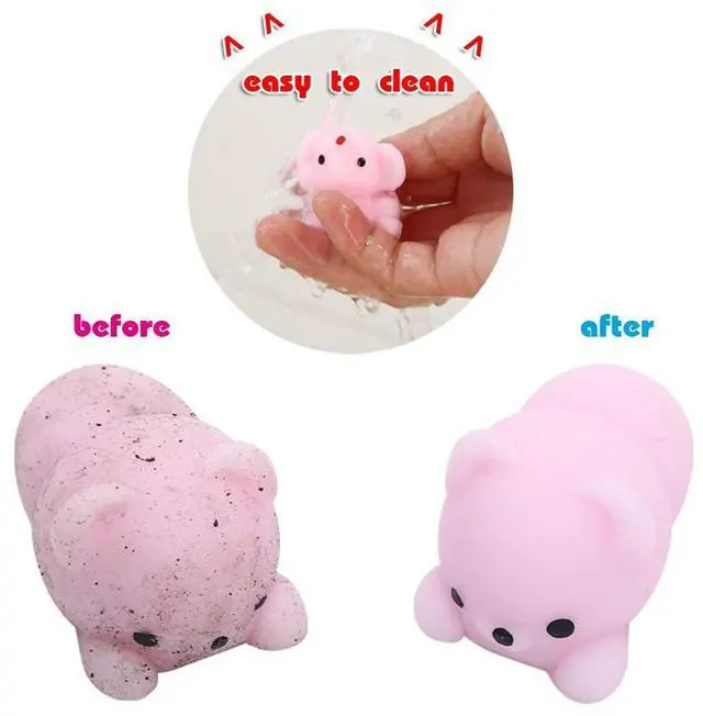 Alt view image 6 of 7 - Squishies Squishy Toy 24pcs Party Favors for Kids Mochi Squishy Toy moji Kids Mini Kawaii squishies Mochi Stress Reliever Anxiety Toys Easter Basket Stuffers fillers with Storage Box