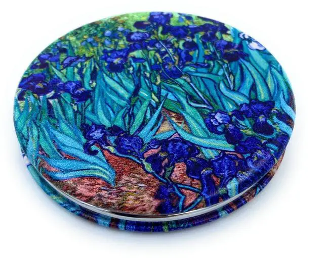 Main image of Pocket Mirror for Women Small Travel Mirror Magnifying Van Gogh Irises Flower Purse Mirror Compact Unique Gift for Artistic Mom