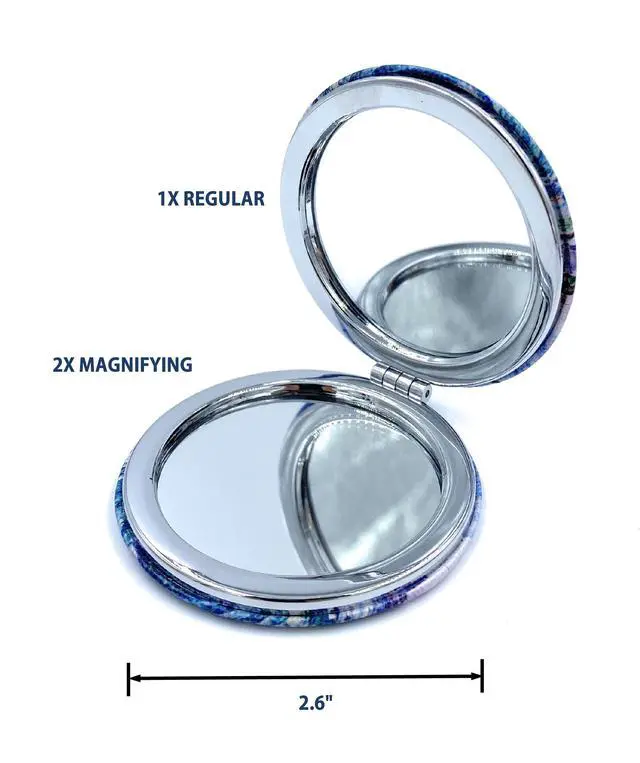 Alt view image 5 of 6 - Pocket Mirror for Women Small Travel Mirror Magnifying Van Gogh Irises Flower Purse Mirror Compact Unique Gift for Artistic Mom