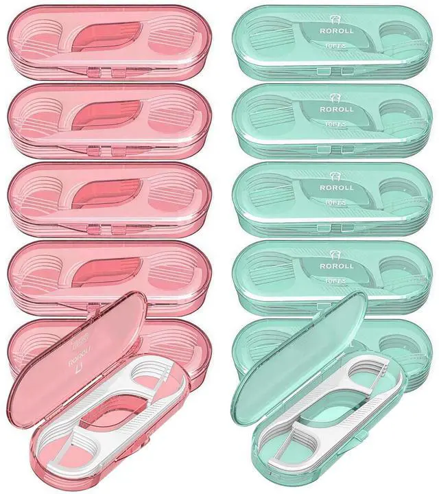 Main image of Travel Dental Floss Case, Portable Flossers Picks 12 Packs