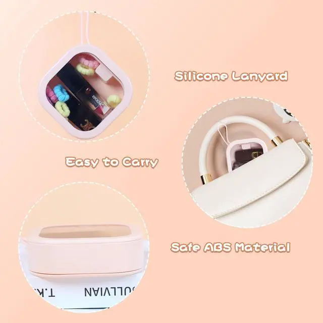 Alt view image 2 of 6 - Hair Tie Organizer, Small Portable Hair Accessories Storage Can Be Stackable Or Hung On The Wall, Small Items Holder Hair Tie Organizer for Jewelry Hair Stuff Hair Clip Cotton Swab