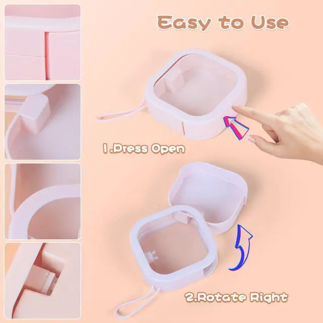Alt view image 3 of 6 - Hair Tie Organizer, Small Portable Hair Accessories Storage Can Be Stackable Or Hung On The Wall, Small Items Holder Hair Tie Organizer for Jewelry Hair Stuff Hair Clip Cotton Swab