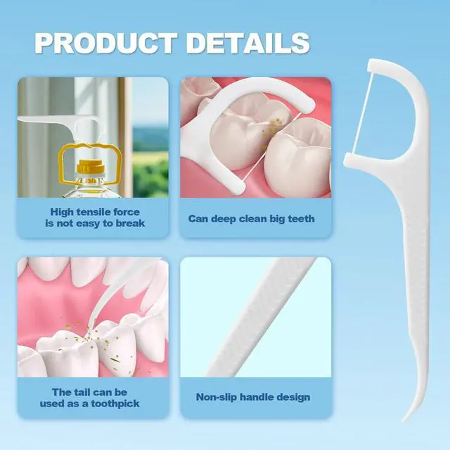 Alt view image 5 of 7 - 10 Pack Flosser Dispenser Dental Floss Case, Mini Floss Picks, Professional Toothpicks with Travel Case, Travel Purse Essentials for Teeth Cleaning, Portable and Hygienic