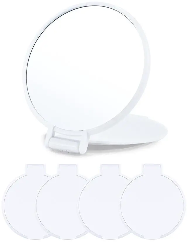 Main image of 4 Pack Compact Mirrors Bulk for Party Favors Purse Travel, White