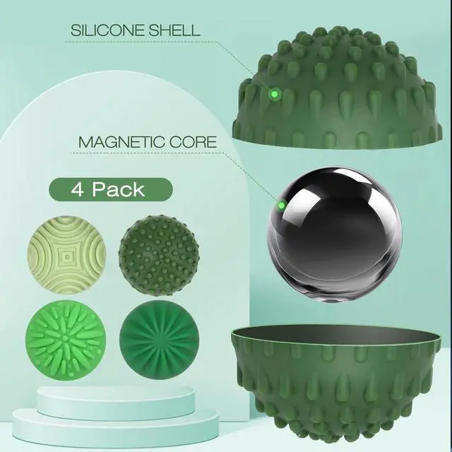Alt view image 2 of 6 - Silicone Magnetic Balls Fidgets Toys for Adults Teens 4PCS