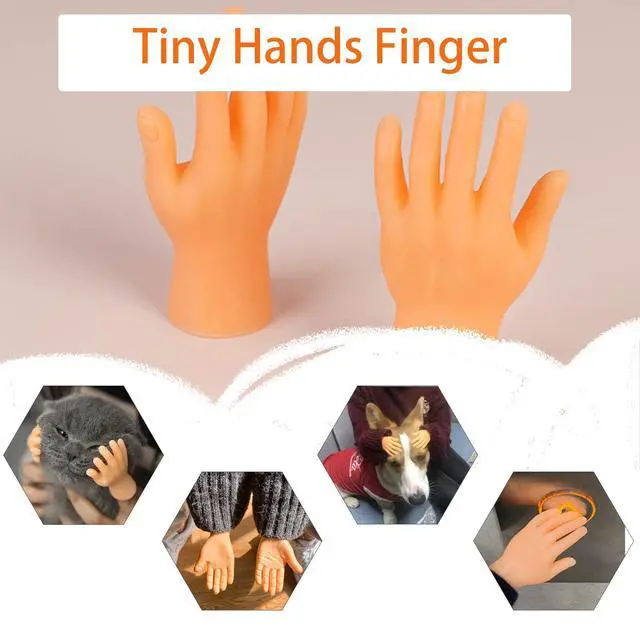 Alt view image 5 of 7 - 14 Pcs Tiny Finger Hands,Premium Rubber Mini Tiny Finger Hands,Flat Hand Style Mini Hand Finger Puppets for Puppet Show,Gag Performance,Party Favors