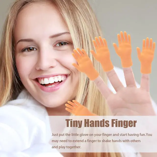 Alt view image 7 of 7 - 14 Pcs Tiny Finger Hands,Premium Rubber Mini Tiny Finger Hands,Flat Hand Style Mini Hand Finger Puppets for Puppet Show,Gag Performance,Party Favors