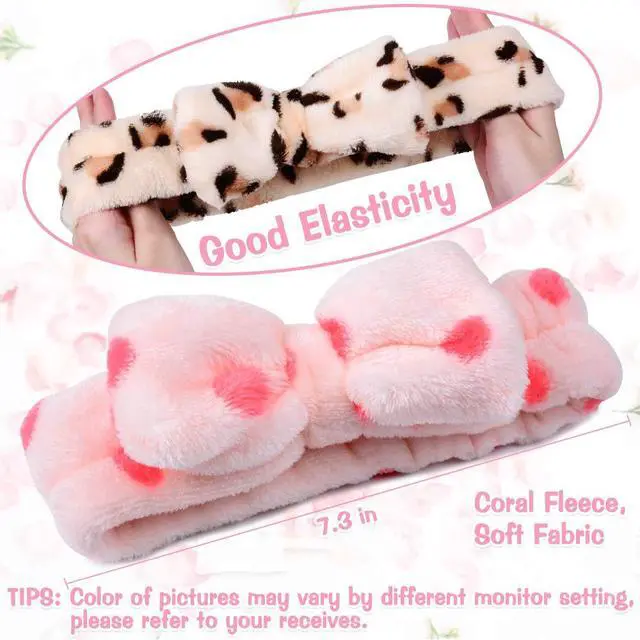 Alt view image 5 of 7 - 8 Pcs Spa Headband for Women Facial Makeup Headband Face Wash Coral Fleece