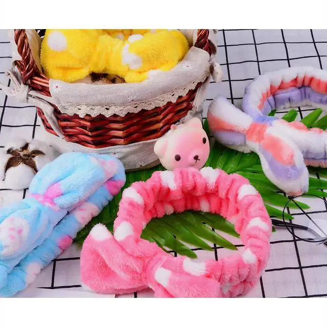 Alt view image 6 of 7 - 8 Pcs Spa Headband for Women Facial Makeup Headband Face Wash Coral Fleece
