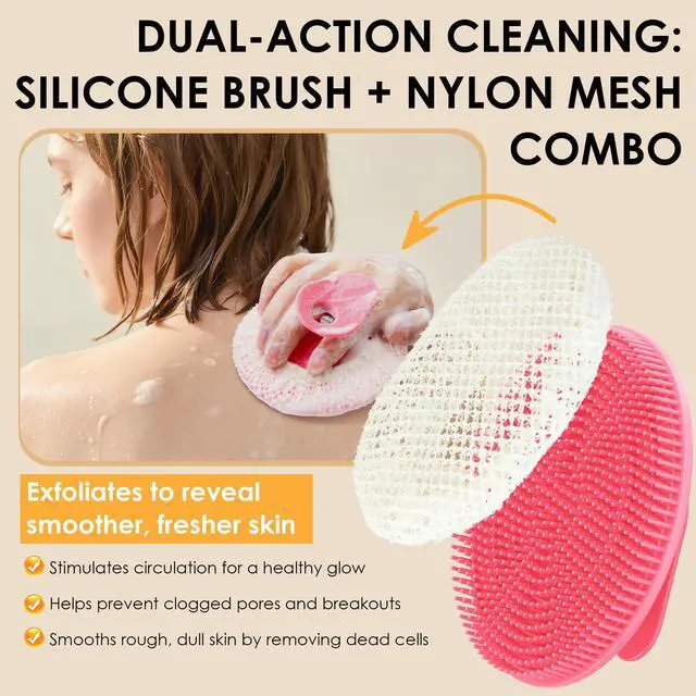 Alt view image 5 of 7 - Hygienic Body Cleansing Scrubber with Exfoliating Net Sponge Case,Pack of 2