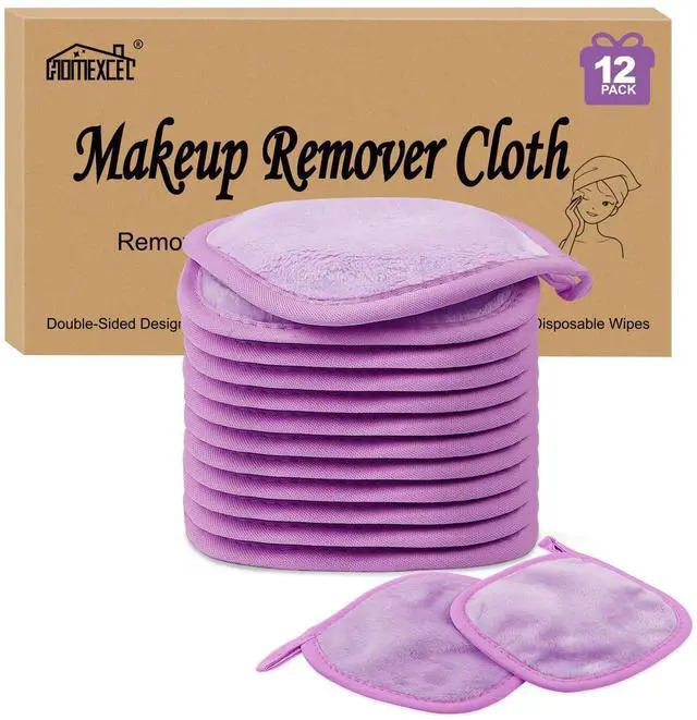 Main image of Makeup Remover Cloth 12 Pack Reusable Makeup Remover Pads Washable