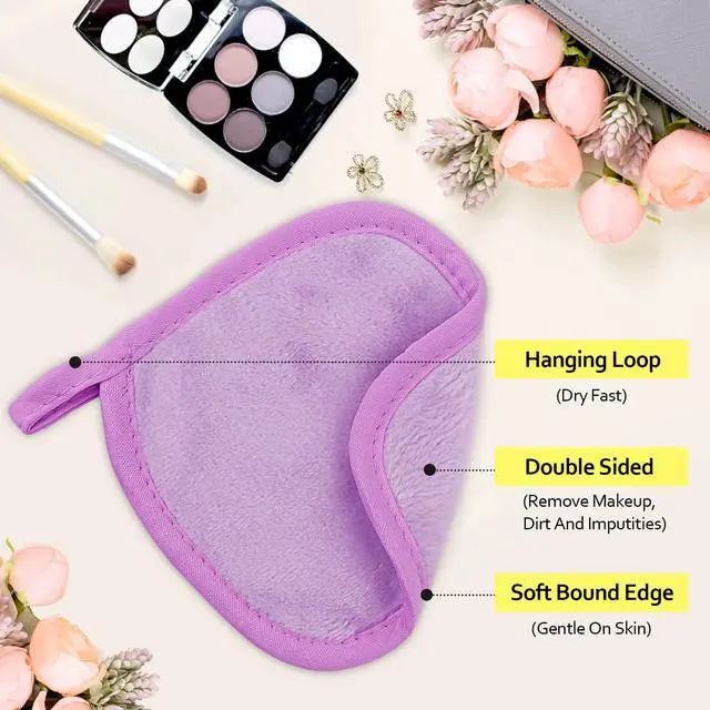 Alt view image 2 of 7 - Makeup Remover Cloth 12 Pack Reusable Makeup Remover Pads Washable