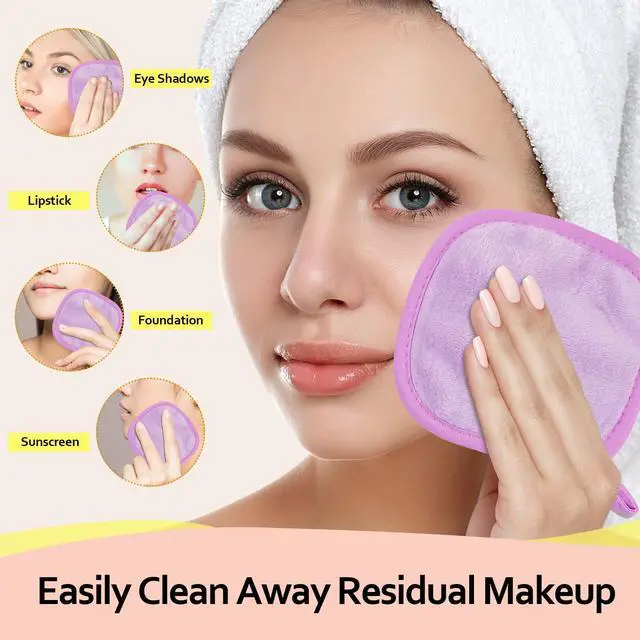Alt view image 3 of 7 - Makeup Remover Cloth 12 Pack Reusable Makeup Remover Pads Washable