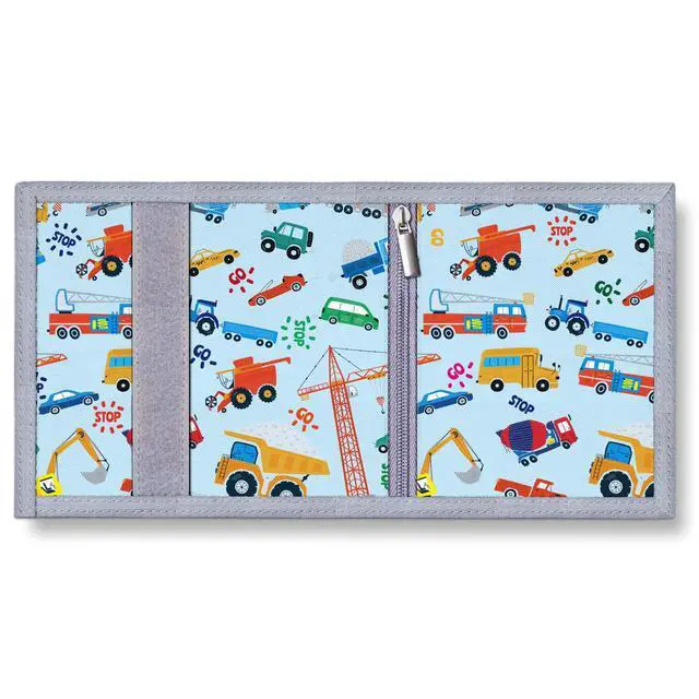 Alt view image 4 of 7 - Kids Wallets for Boys With Coin Pocket, Wallets for Kids Ages 4-18, Toddler Trifold Truck Wallet With 9 Card Holders,Novelty Wallet for Childrens Birthday Gifts
