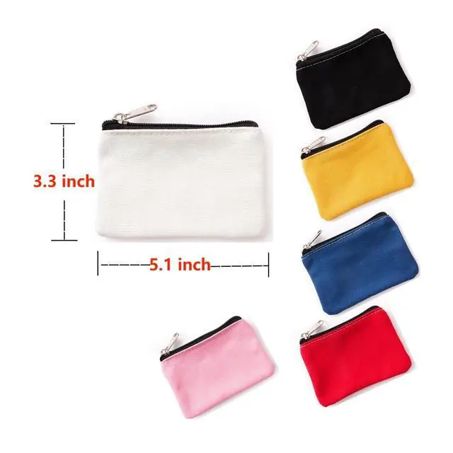 Alt view image 2 of 6 - 6 Pack Canvas Coin Purse 3.1x5.1in Multi Colors