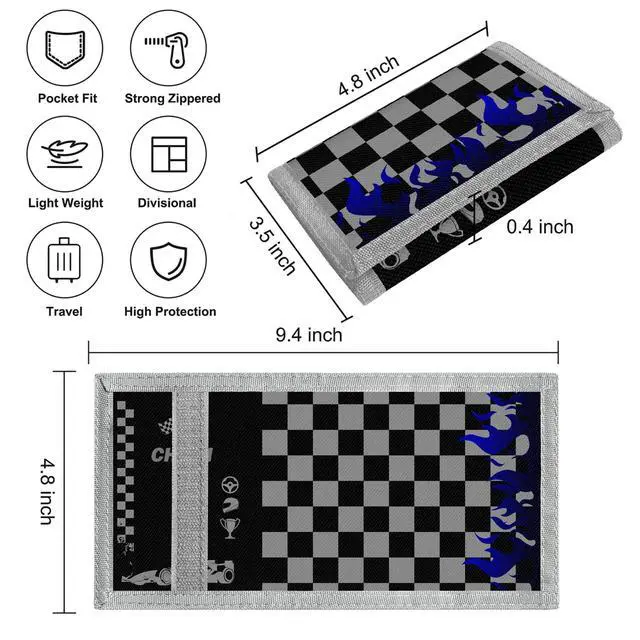 Alt view image 3 of 5 - Kids Wallets for Boys Girls Teen,Cheap RFID Trifold wallet for 3-5-7-9-11-13Ages,Toddler/Youth Wallet for kids with Zipper Coin Pocket,Novelty Wallet for kids Birthday/Christmas Gifts-QC0021