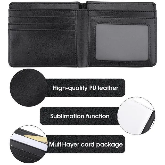 Alt view image 3 of 7 - Sublimation Wallet Blank Heat Transfer Multifunctional Wallet Graduation Gifts (1 Pcs Black Double Side)