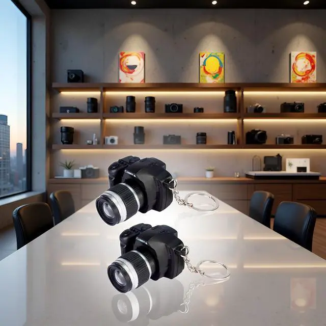 Alt view image 5 of 7 - 2pcs Camera Keychain with Sound, Key Ring Decor Bag Wallet Pendant, Mini Camera Design Keychain Key Chain Pendant Creative GiftCute Novelty Ring Child Toy Kids Key Chain Decorative
