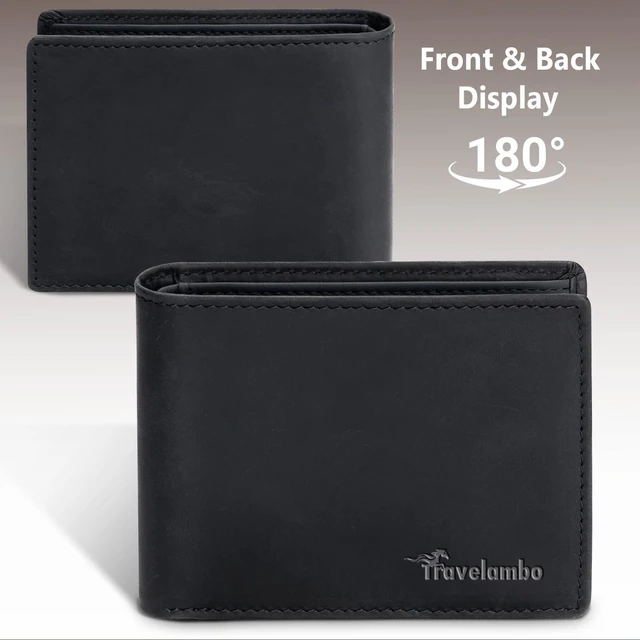 Alt view image 6 of 7 - Leather Wallet for Men, Slim Minimalist RFID Credit Card Holder