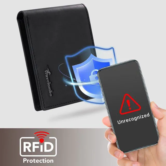 Alt view image 4 of 7 - Leather Wallet for Men, Slim Minimalist RFID Credit Card Holder