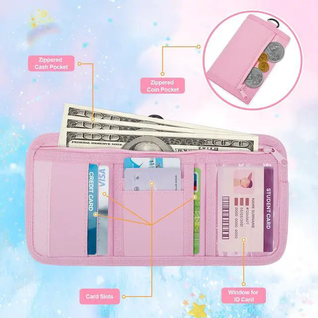 Alt view image 5 of 7 - Gifts for Girls 3 4 5 6 7 8 9 10 11 12 Years Old Kids Wallet(Pink, A)