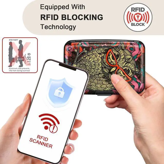 Alt view image 2 of 7 - RFID Aluminum Wallet Credit Card Protector Case Holder for Men Women