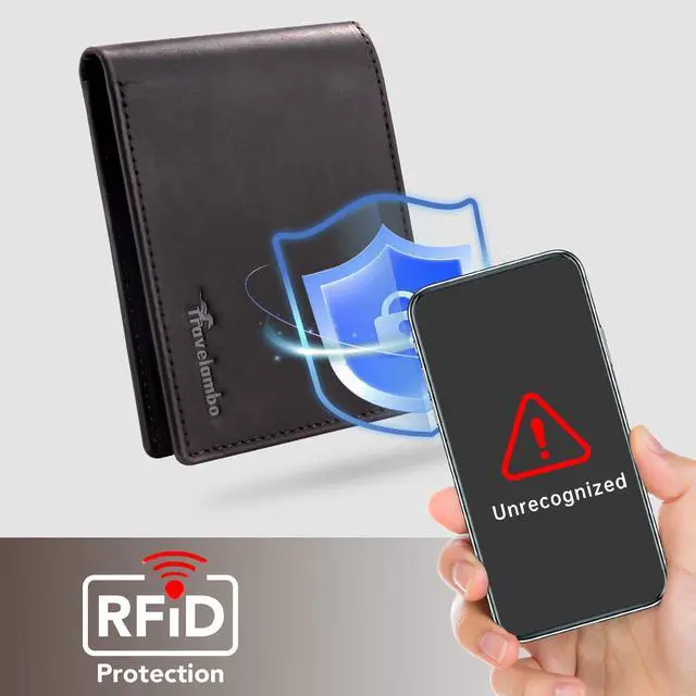 Alt view image 4 of 7 - Leather Wallet for Men, Slim Minimalist RFID Credit Card Holder