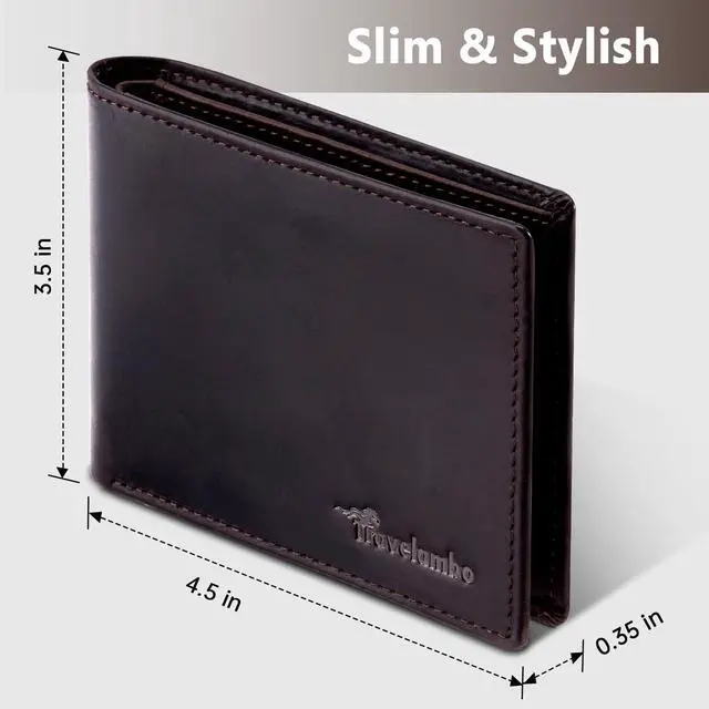 Alt view image 5 of 7 - Leather Wallet for Men, Slim Minimalist RFID Credit Card Holder