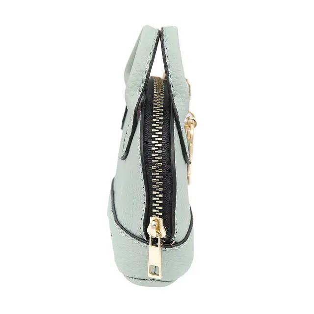 Alt view image 4 of 6 - Mini Tote Purse Keychain, Cute Tote Bag Coin Purse Keychain, Mini Backpack Keychain Wallet PU Leather (Green)