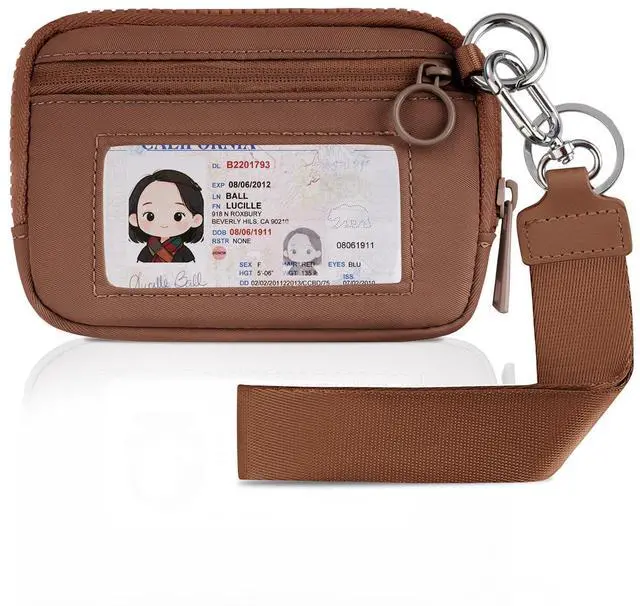 Main image of KeyChain Wristlet Wallet For Women Iris Zip Card Case With ID Window