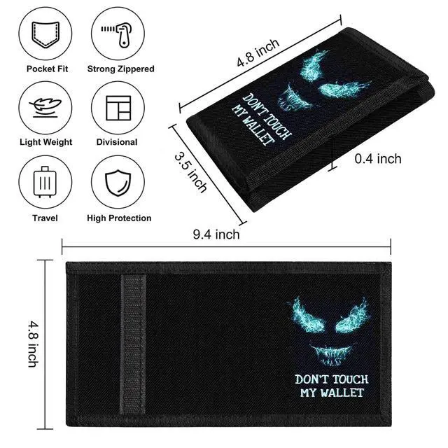 Alt view image 3 of 6 - Kids Wallets for Boys Girls Teen,Cheap RFID Trifold wallet for 3-5-7-9-11-13Ages,Toddler/Youth Wallet for kids with Zipper Coin Pocket,Novelty Wallet for kids Birthday/Christmas Gifts-YJ0006