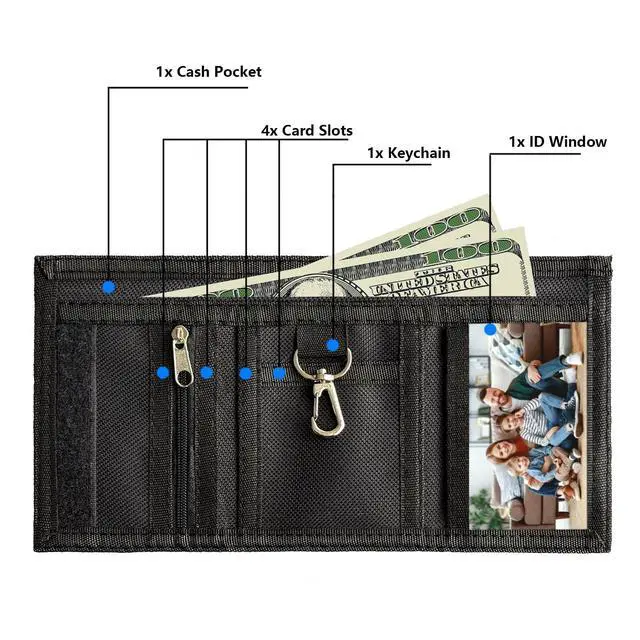 Alt view image 6 of 6 - Kids Wallets for Boys Girls Teen,Cheap RFID Trifold wallet for 3-5-7-9-11-13Ages,Toddler/Youth Wallet for kids with Zipper Coin Pocket,Novelty Wallet for kids Birthday/Christmas Gifts-YJ0006