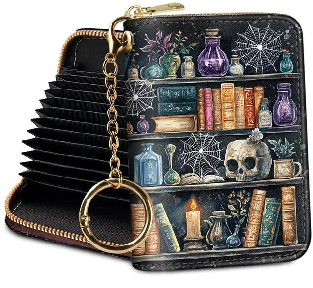 Main image of Goth Book Credit Card Holder RFID Small Wallet Women Keychain