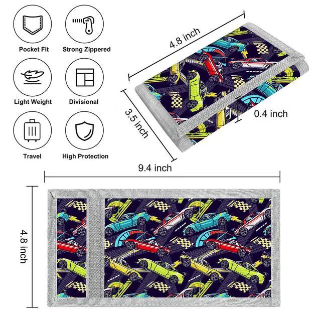Alt view image 2 of 6 - Kids Wallets for Boys Teen,Cheap RFID Trifold wallet for 4-18 Ages,Toddler/Youth Wallet for kids with Zipper Coin Pocket,Kids Festivals gifts,Birthday Gifts Wallet-QC0014