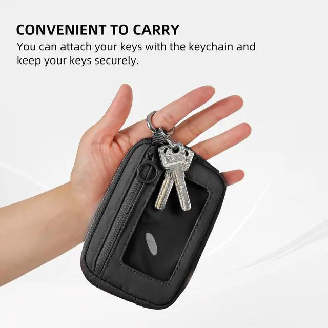 Alt view image 6 of 7 - The Iris Wallet Zipper Mini Coin Purse Keychain ID Holder Wallet