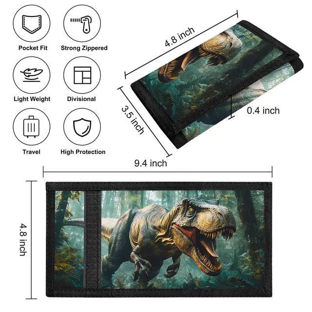 Alt view image 3 of 6 - Kids Wallets for Boys Girls Teen,Cheap RFID Trifold wallet for 3-5-7-9-11-13Ages,Toddler/Youth Wallet for kids with Zipper Coin Pocket,Novelty Wallet for kids Birthday/Christmas Gifts-QB0019