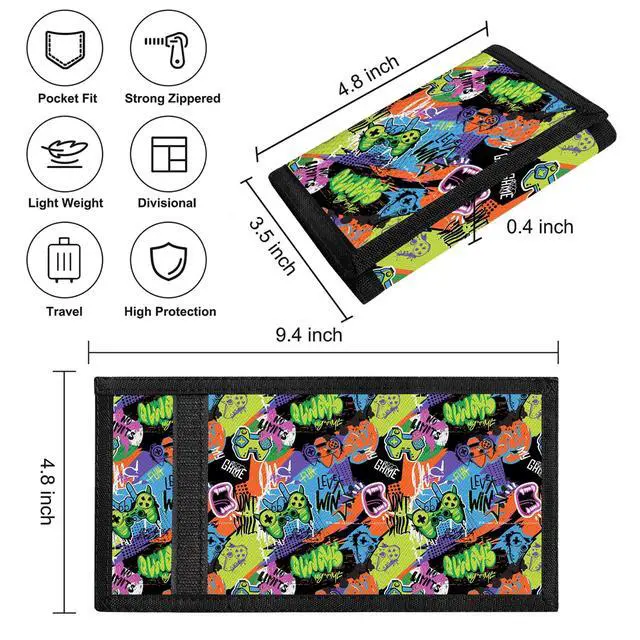Alt view image 2 of 6 - Kids Wallet for Boys,Kids Wallet w/Zipper Coin Pocket