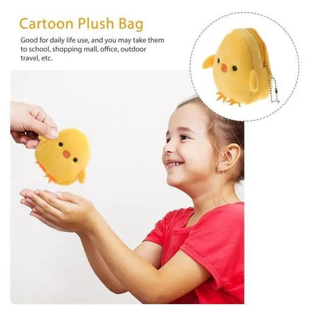 Alt view image 5 of 7 - 2Pcs Yellow Cute Cartoon Coin Purse,Creative Chicken Fruit Shape Bag for Girls Mini Zipper Purse Wallets Women's Coin Purses and Pouches,Wallets,Card Cases and Money Organizers,Gift for Girls or Women