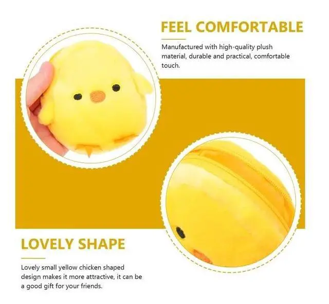 Alt view image 7 of 7 - 2Pcs Yellow Cute Cartoon Coin Purse,Creative Chicken Fruit Shape Bag for Girls Mini Zipper Purse Wallets Women's Coin Purses and Pouches,Wallets,Card Cases and Money Organizers,Gift for Girls or Women