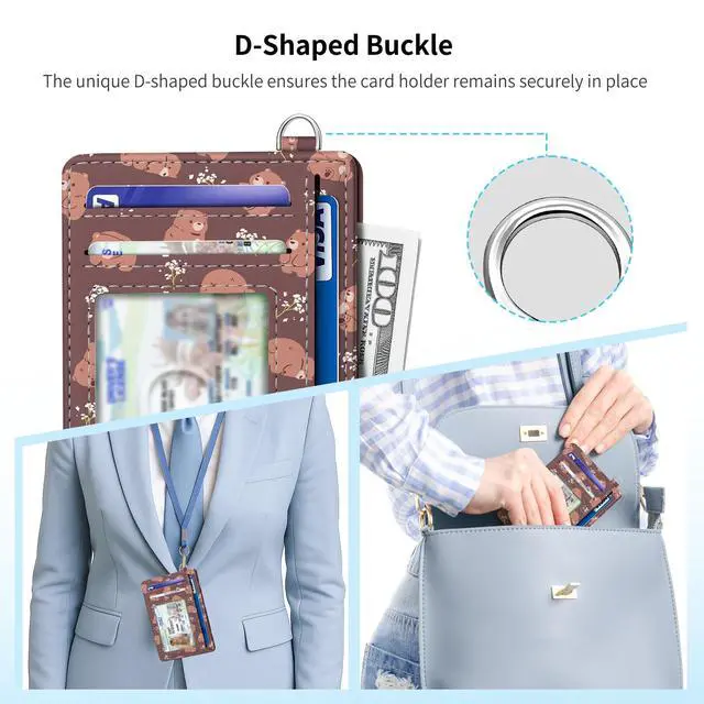 Alt view image 3 of 7 - Slim Wallet, Credit Card Holder for Women, Minimalist Front Pocket RFID Blocking Card Cases, Small Wallet Women Men(Cute Bear)