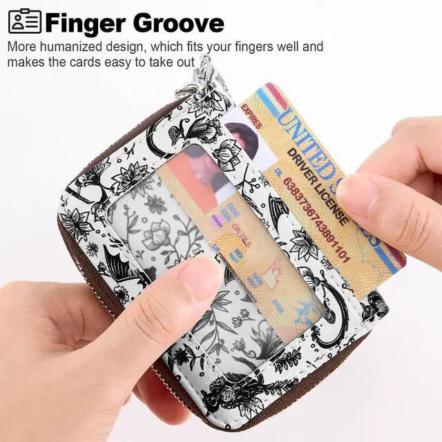 Alt view image 2 of 7 - Credit Card Holder, Zipper Credit Card Wallet for Women, Small Accordion Card Cases Holder, KeyChain Wallet, Business Card Holder, Bat
