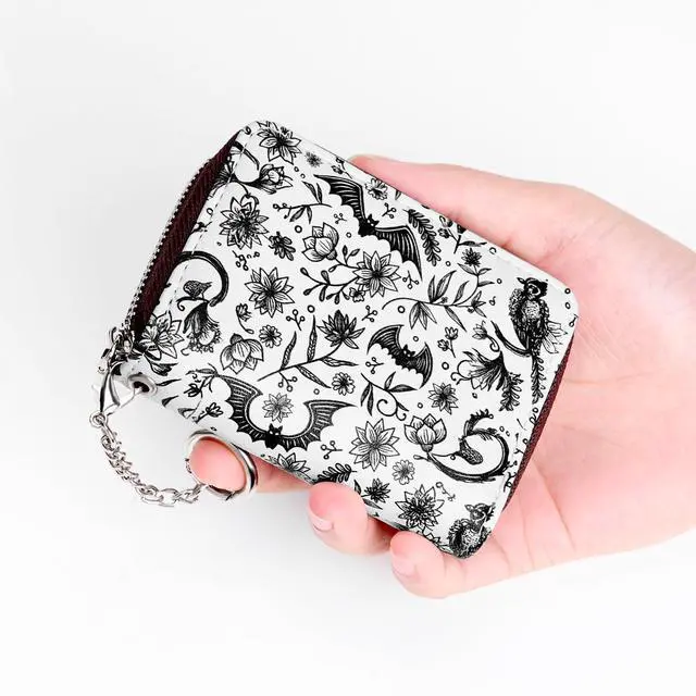 Alt view image 4 of 7 - Credit Card Holder, Zipper Credit Card Wallet for Women, Small Accordion Card Cases Holder, KeyChain Wallet, Business Card Holder, Bat