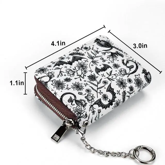 Alt view image 5 of 7 - Credit Card Holder, Zipper Credit Card Wallet for Women, Small Accordion Card Cases Holder, KeyChain Wallet, Business Card Holder, Bat