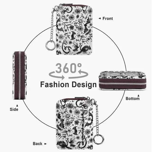 Alt view image 6 of 7 - Credit Card Holder, Zipper Credit Card Wallet for Women, Small Accordion Card Cases Holder, KeyChain Wallet, Business Card Holder, Bat