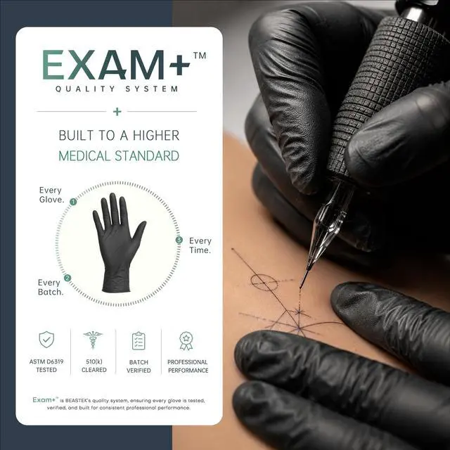 Alt view image 4 of 6 - Black Nitrile Exam Gloves, 4Mil Powder-Free Food Prep Disposable L
