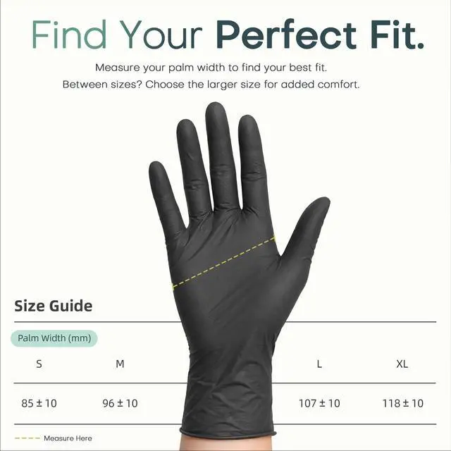 Alt view image 6 of 6 - Black Nitrile Exam Gloves, 4Mil Powder-Free Food Prep Disposable L