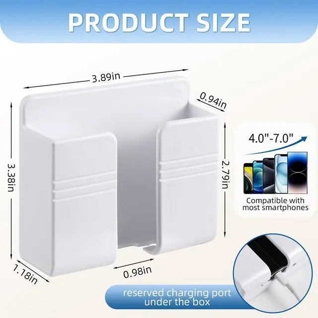 Alt view image 2 of 7 - RV Accessories: Boat Accessories & Camper Accessory - Wall Phone Holder for Dorm Room & Apartment Essentials - Travel Trailer & RV Essentials for Inside and Pontoon Boat Accessory(2Pcs-White)