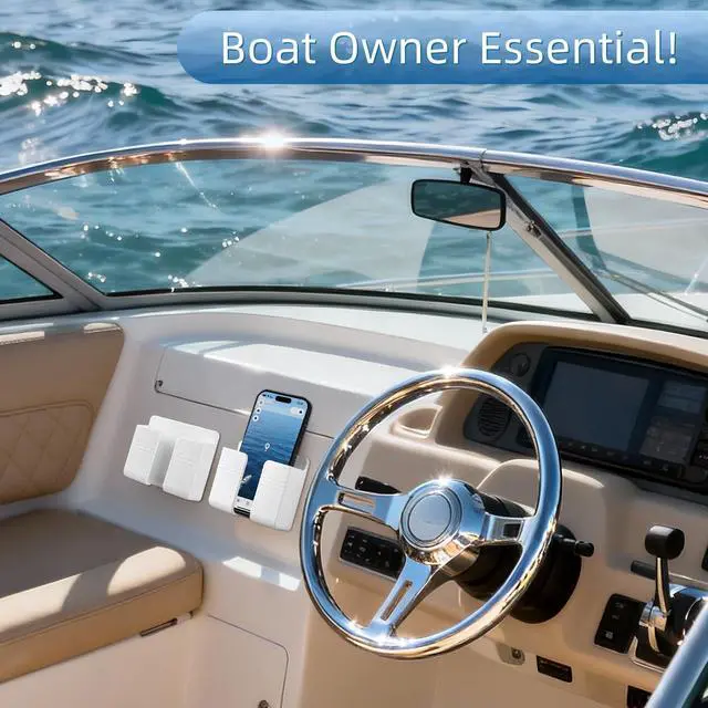 Alt view image 4 of 7 - RV Accessories: Boat Accessories & Camper Accessory - Wall Phone Holder for Dorm Room & Apartment Essentials - Travel Trailer & RV Essentials for Inside and Pontoon Boat Accessory(2Pcs-White)