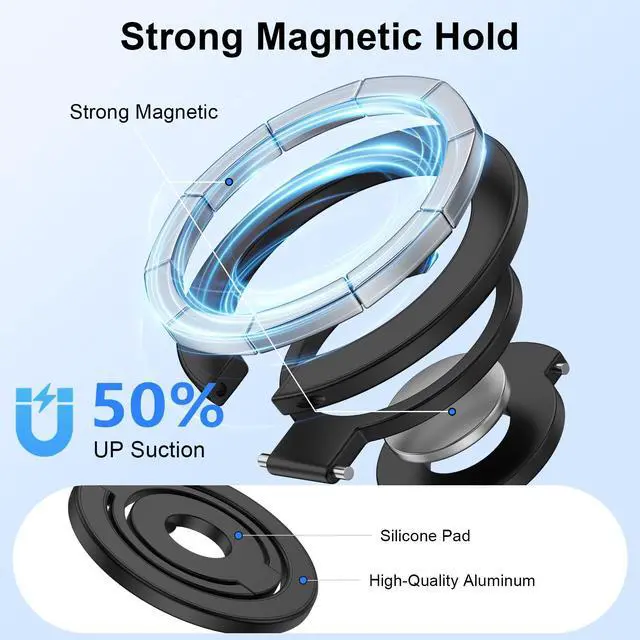 Alt view image 4 of 7 - Magnetic Phone Ring Holder for Samsung Galaxy S26 Ultra S25 FE S24 Ultra