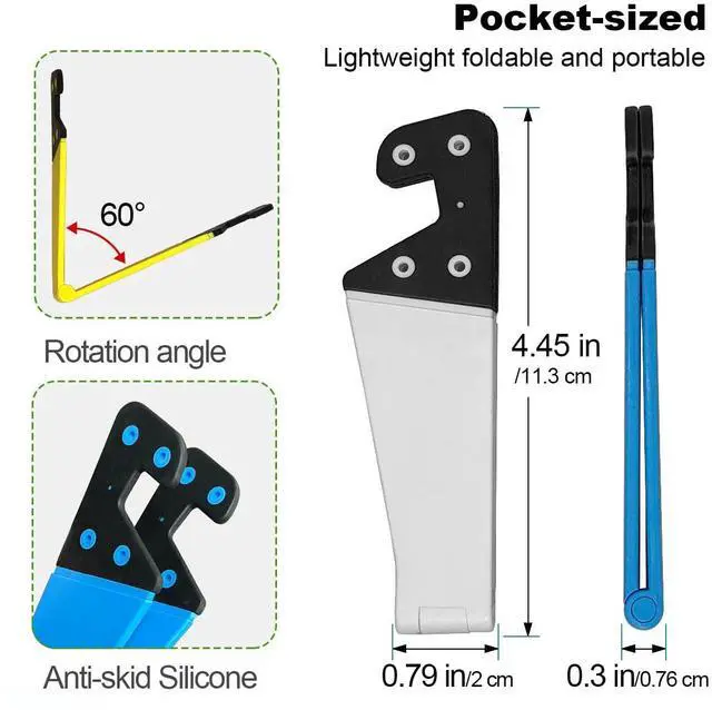 Alt view image 2 of 6 - 4 Pack Cell Phone Stand, Foldable Phone Holder for Desk Compatible with Phone 16 15 14 13 12 11 Pro Xs Xs Max Xr X 8, Nintendo Switch, All Phones